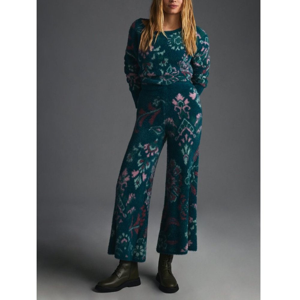 NWOT 💙 Anthropologie Daily Practice Cozy Pants Dark Turquoise - Large Petite - Picture 14 of 14